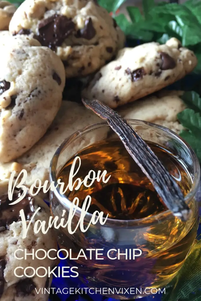 bourbon vanilla chocolate chip cookies pin