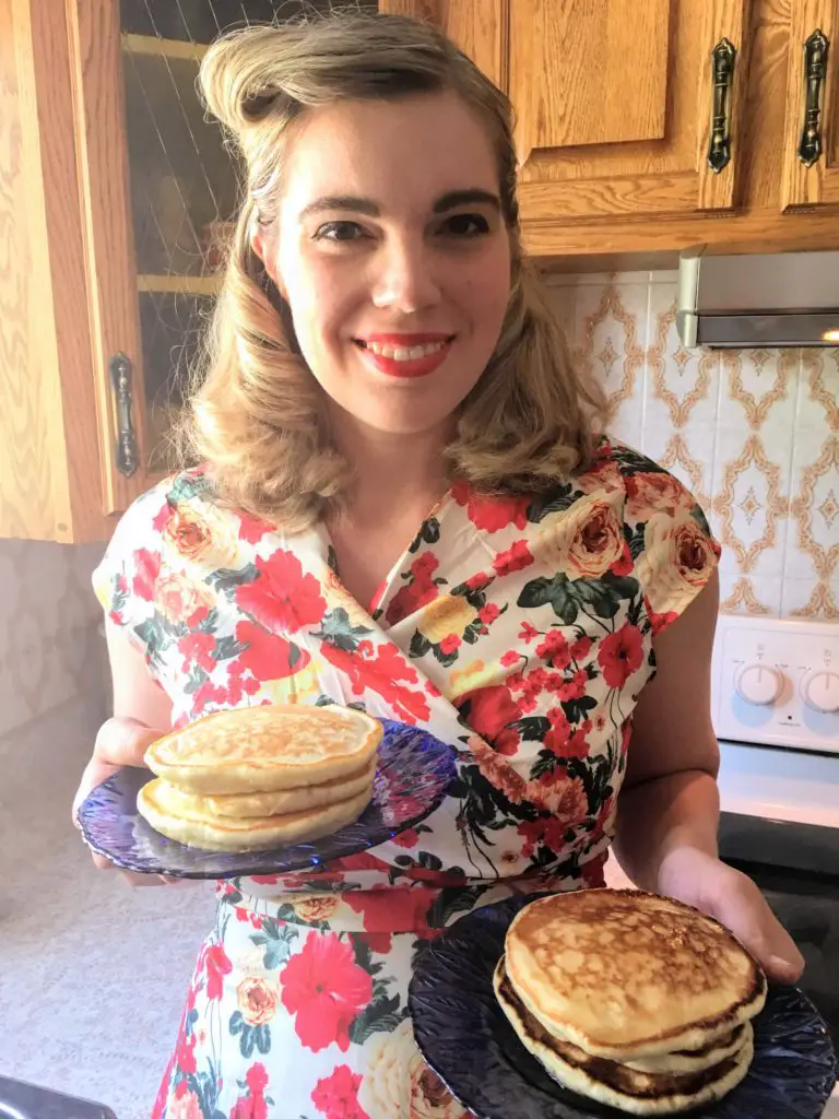 holding kefir pancakes
