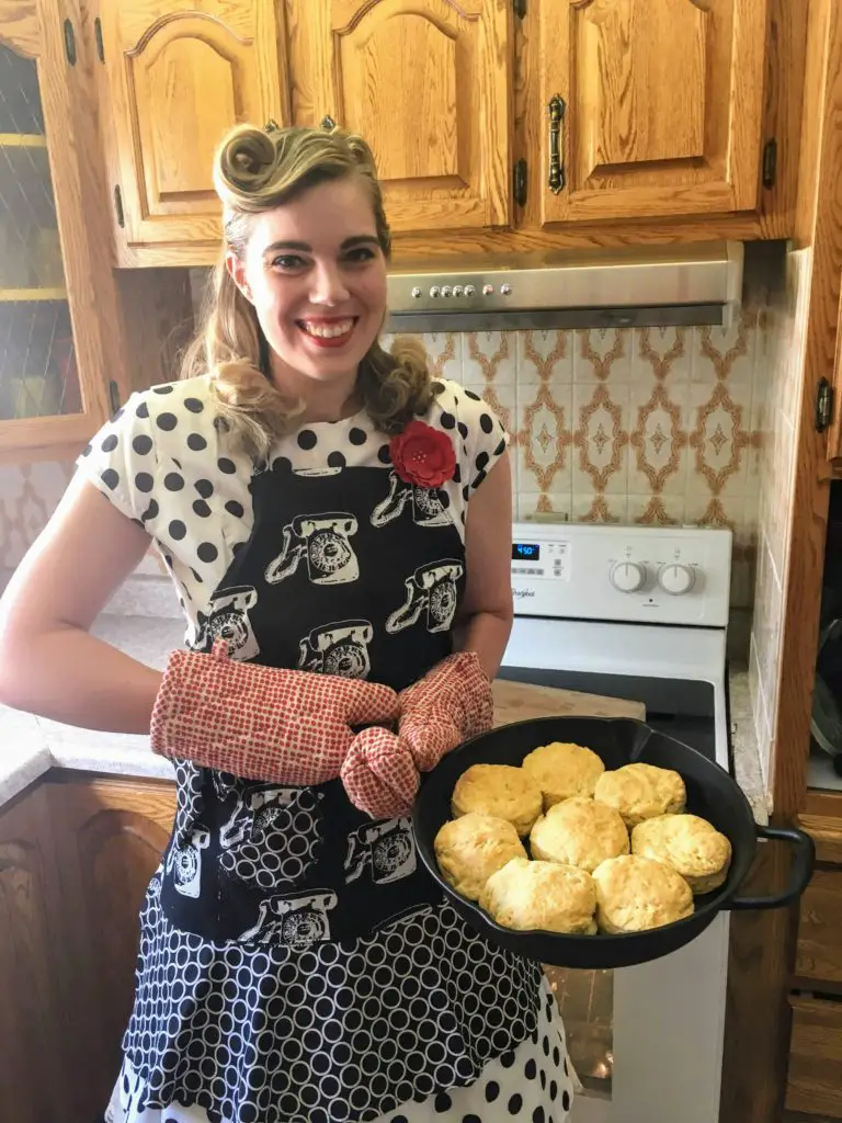 a batch of cast iron kefir milk breakfast biscuits