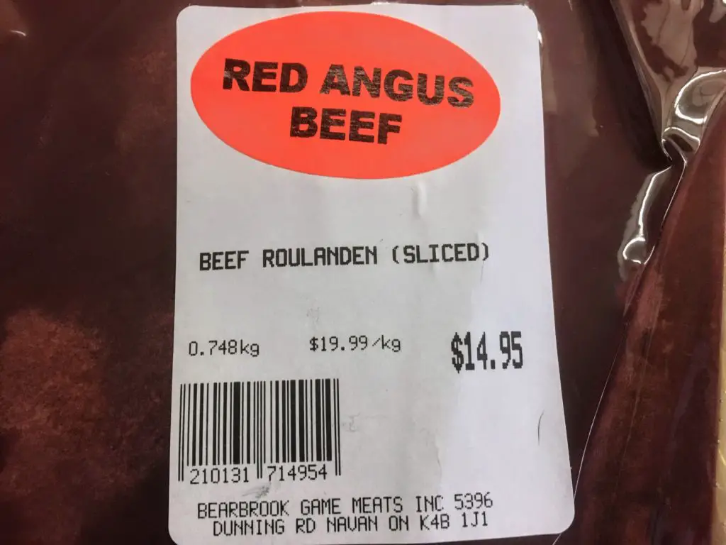sliced beef rouladen meat