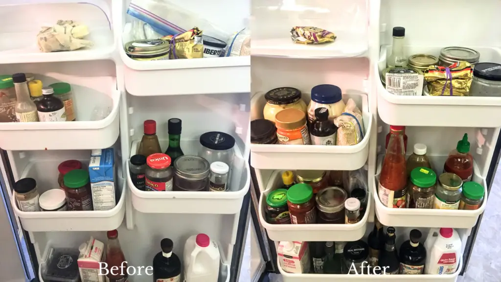 fridge cleaning before and after