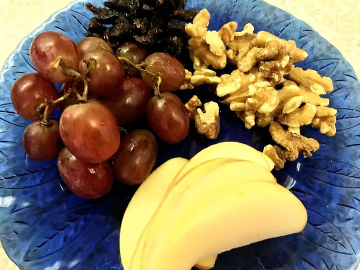 plate of fruit and nuts