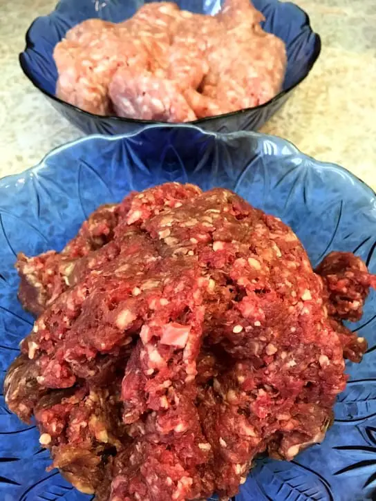 ground grass fed beef and pork