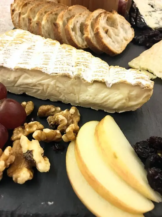Brie de meaux on a cheese board