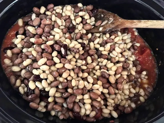 adding beans to chili