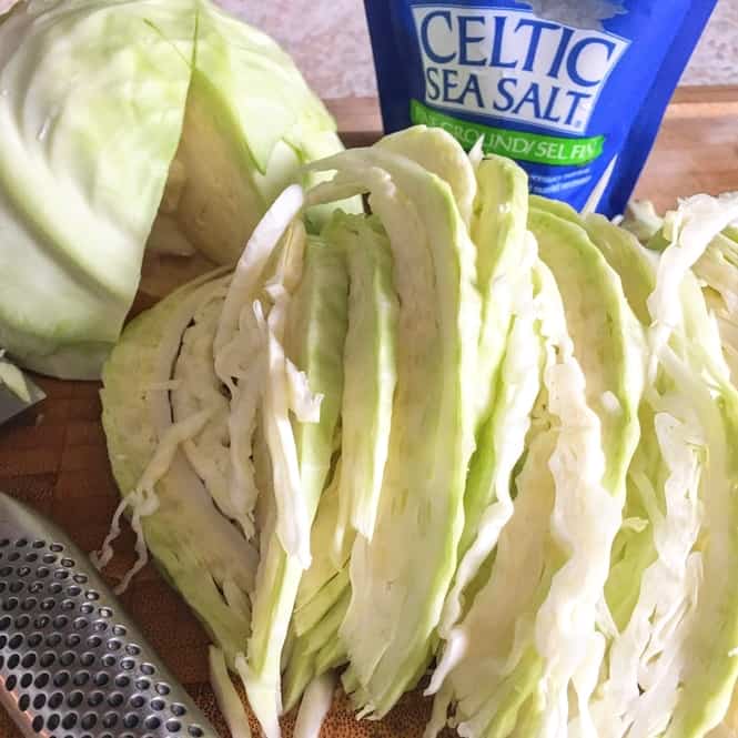 cabbage, a knife, and celtic sea salt