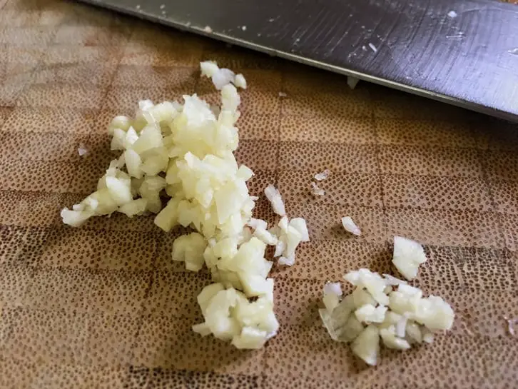 minced garlic for homemade caesar dressing
