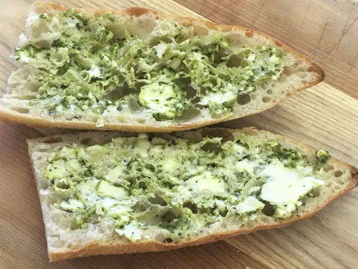 pesto butter on the pesto tuna melt