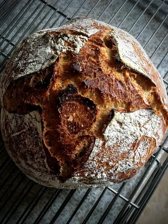 loaf of crusty sourdough bread