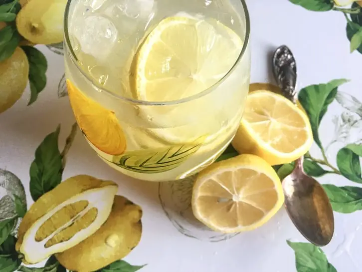 a tumbler of vintage lemonade 