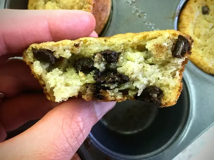 sourdough bourbon banana chocolate chip muffin