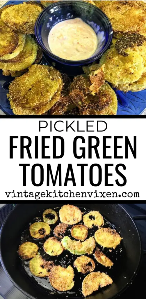 pickled fried green tomatoes Pinterest image