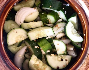 making homemade pickles