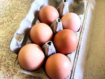 carton of brown eggs