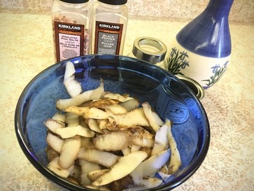 dressing potato peels