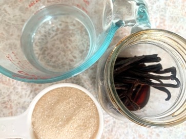 ingredients for vanilla syrup