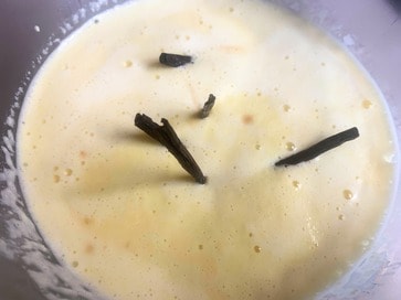 infusing creme anglaise for vanilla ice cream
